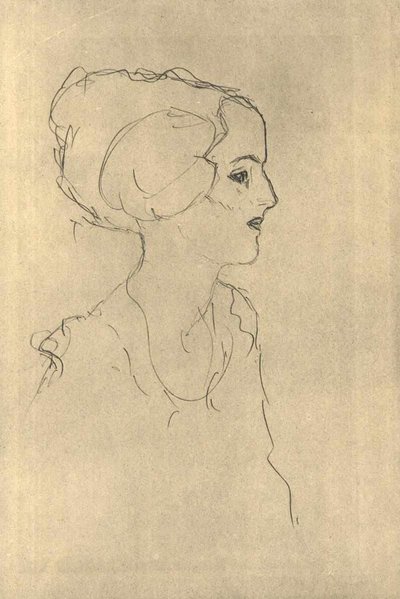 Sağdaki profildeki kız by Gustav Klimt